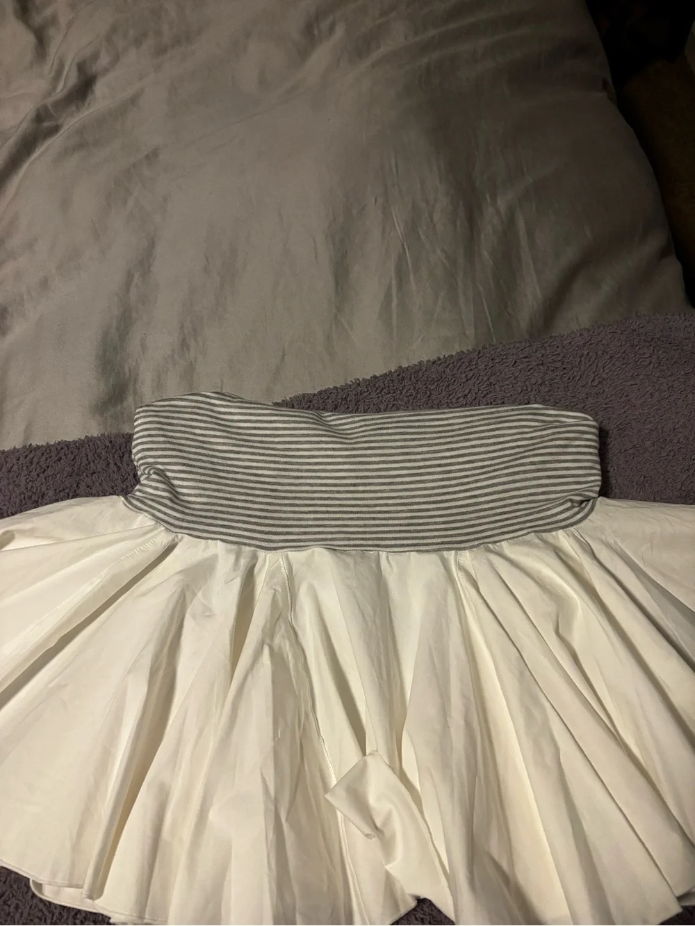 Fold over band bubble skirt